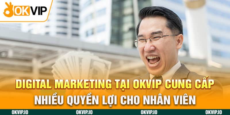 Digital Marketing tại OKVIP cung cấp nhiều quyền lợi cho nhân viên