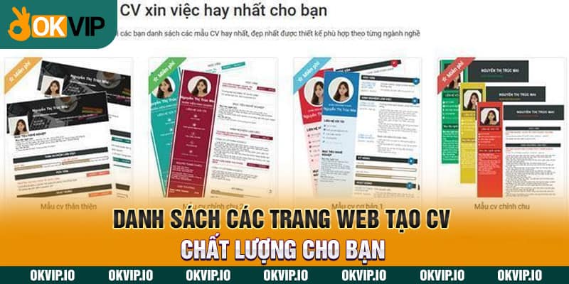 Danh sách các trang web tạo cv chất lượng cho bạn